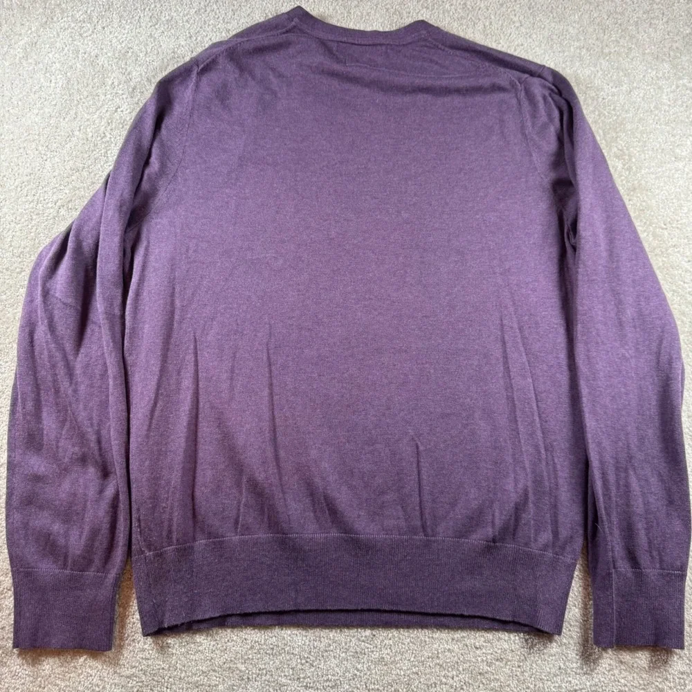Banana Republic Mens Purple Silk Cotton Cashmere Luxury Blend V-Neck Sweater L